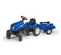 Trattore a pedali NEW HOLLAND con rimorchio e cofano apribile dai 2 anni