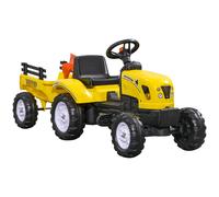Trattore a Pedali per Bambini con Rimorchio e Accessori Giallo