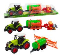 trattore agricolo con cisterna e ranghinatore - set per bambini