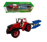 Trattore Agricolo con Rimorchio - Giocattolo Grande con Carro Cisterna, Aratro, Porta Animali - Trattore a Frizione per Fattoria (ARATRO)