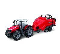Trattore Agricolo Massey Ferguson 8740S con Sollevatore Baler Scala 1:50