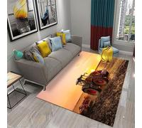 Trattore All'Alba Tappeto Area Tappeto Stampa 3D Soggiorno Flanella Super Soft Carpet Camera Dei Bambini Tappeto 80 X 160 Cm - Poliestere - Soft Touch - Facile Da Pulire - Con Supporto In Gomm -4M4U9D