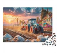 Trattore aratura campod 1000 Pieces Durable Chipboard Paesag tramonto Jigsaw for Kids 12+ Frustration-free Assembly Stocking Filler 70x50cm/1000pcs
