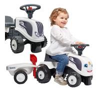 Trattore Baby Valtra Bianco con Rimorchio e Accessori