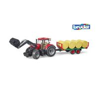 Trattore BRUDER Case IH Optum 300 CVX con forche e rimorchio per balle - Rosso - Per bambini da 3 anni in su