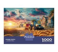 Trattore campo Puzzle 1000 Pezzi Adulti In Tramonto rurale Incastro Perfetto, Un Busta Di Puzzle A Rompicapo Per Enigma Ultra Difficile, Ideale Per Serata Giochi in Scatola, Il Miglior Regalo Per