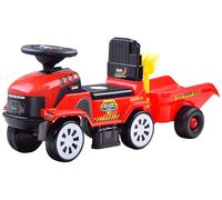 Trattore cavalcabile con rimorchio e melodie - Rosso