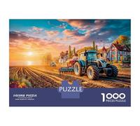 Trattore coltiva Puzzles 1000 Pezzi In Tramonto rurale Cartone Di Alta Qualità, Un Busta Di Puzzle A Rompicapo Per Art-terapia, Ideale Per Attività Per Giorni Di Pioggia, Regalo Per La Pen