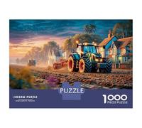 Trattore coltiva Puzzles 1000 Pezzi In Tramonto rurale Colori Brillanti, Un Gioco Di Puzzle Per Pace Interiore, Ideale Per Attività in Famiglia, Regalo Di Compleanno Originale 52x38cm/1000