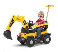 Trattore con braccio multiarticolare, trattore elettrico con luce e musica, 3-8 anni, una barriera di sicurezza a 360 gradi circonda il sedile, ruote ammortizzanti, auto elettrica per bambini