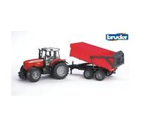 Bruder Trattore Massey Ferguson 7480 con Rimorchio Ribaltabile Veicolo Giocattolo Scala 1:16 per Bambini da 3+ Anni - 02045