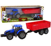 Trattore con rimorchio staccabile - set da fattoria blu per bambini