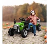 Trattore elettrico HOMCOM con rimorchio per bambini 3-6 anni 136,5x50x52,5 cm Red