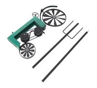 Trattore filatore ruote in ferro vintage decorazione giardino rustico energia cinetica a a di palo per esterni per il prato per iuole 68 cm (Verde)