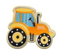 Trattore giallo - Toppe Termoadesive Patch Toppa Ricamate, Misura: 7,8 x 8,9 cm