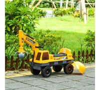 Trattore Homcom per bambini di 2-3 anni con pale per escavatore, luci, musica e spazio