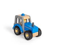 Trattore in legno blu per bambini