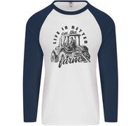 Trattore Life Is Better Fattoria Divertente Agricoltura Uomo L/S T-Shirt
