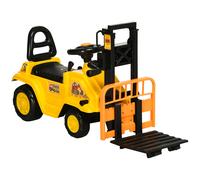 Trattore Muletto Cavalcabile per Bambini 86x27,5x47,5 cm con Portaoggetti Giallo e Nero