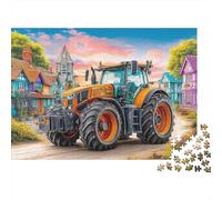 Trattore nel borgo 1000 Pieces Recycled Board Stil scen agr Puzzles for Adults Mindfulness Activity Full Size Poster Collector's Box 70x50cm/1000pcs
