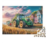 Trattore nel campo 1000 Piece Smooth Edge Finish Stil scen agr Display Worthy Design Rainy Day Activity Home Decor Vintage Inspired 70x50cm/1000pcs