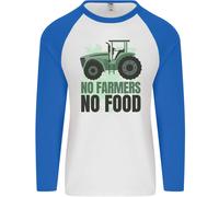 Trattore No Agricoltori No Cibo Agricoltura Uomo L/S Baseball T-Shirt
