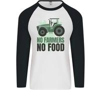 Trattore No Agricoltori No Cibo Agricoltura Uomo L/S Baseball T-Shirt