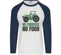 Trattore No Agricoltori No Cibo Agricoltura Uomo L/S Baseball T-Shirt