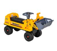Trattore per bambini senza pedali HOMCOM con escavatore a pala e corno muslimah