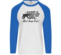 Trattore Per Mia Moglie Miglior Scambio Mai Farming Uomo L/S Baseball T-Shirt