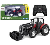 Trattore radiocomandato rosso 2,4 GHz con benna mobile 1:24