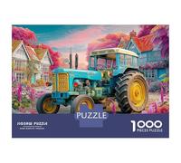 Trattore retro Puzzles 1000 Pezzi In Paesaggio sogno Cartone Di Alta Qualità, Un Busta Di Puzzle A Rompicapo Per Art-terapia, Ideale Per Attività Per Giorni Di Pioggia, Regalo Per La Pe