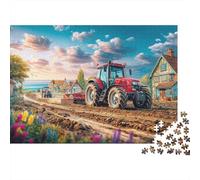 Trattore Rurale Puzzle 1000 Pz Paesaggio Vintage Alta Qualità Per Relax E Antistress Per Il Tempo Libero Socializzazione Hobby 52x38cm/1000pcs