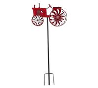 Trattore Sculture da esterno uniche Mulini a vento a terra silenziosi Mulino a vento resistente al sole decorativo per patio Giardino per amici Famiglia (Rosso A)