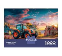 Trattore sera Puzzle 1000 Pezzi In Costa rurale cartone Spesso, Un Tangram Per Enigma Per Lo Stress Relief, Ideale Per Quadro Fai Da Te, Regalo Di Compleanno Perfetto 70x50cm/1000pcs