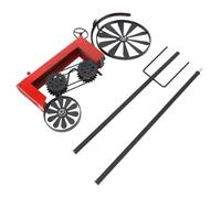 Trattore spinner giratto vintage ruote in metallo decorazione di mulini a esterno per ferro da giardino da giardino 68 cm (Rosso)