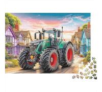 Trattore sulla strada del borgo 1000 Piece Recycled Board Art scen agr Puzzles for Adults Frameable Puzzle Challenging Puzzle Full Size Poster 38x26cm/1000pcs