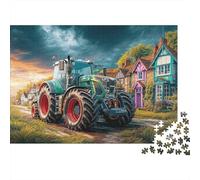 Trattore sulla strada del borgo 1000 Pieces Sturdy Paper Board Stil scen agr Jigsaw Puzzles for Teens Lettered Back Pieces Home Decor Limited Edition 38x26cm/1000pcs