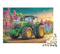 Trattore sulla Strada del Villaggio 300 Piece Rural Farm Scene Art Puzzle in Legno - Gioco Mentale, Decorazione Casa, Rilassamento & Divertimento Educativo (Puzzle Famigliare)