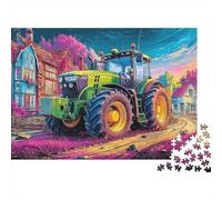 Trattore sulla strada di campagna 1000 Stile d'arte digitale vibrante Pezzi Puzzle Cartone Premium Famiglia Abilità Logica Partner Del Stimolante Ultra Difficile Idea Adolescenti 70x50cm/1000pcs