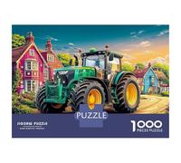 Trattore sulla strada di campagna, puzzle da 1000 pezzi, stile rurale, puzzle per famiglie, divertente da imparare, 100% cartone riciclato per adulti e ragazzi, 70 x 50 cm, 1000 pezzi