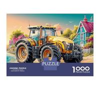 Trattore sulla strada di terra 1000 Tessere Stile paesaggio rurale e agricolo Cartone Resistente Puzzle Per Ragazzi 14+, Difficile Sfida, Idea Regalo Natale Premium Immagini Vibranti 38x26cm/1000pcs