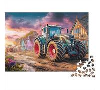 Trattore sulla strada muddy Arte della scena della fattoria rurale Pezzi Puzzle Cartone Riciclato Fantastico Attività Dopo La Scuola Impossibile Anti Stress Donne Gioco Top Valutato 70x50cm/1000pcs