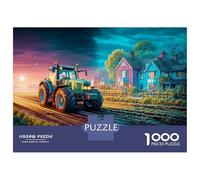 Trattore sulla strada rurale 1000 Tessere Scena pittoresca del villaggio Puzzle Cartone Resistente Per Famiglia, Difficile Ma Soddisfacente, Regalo Natale Decorazione Murale Premium 70x50cm/1000pcs