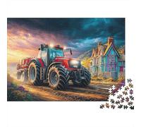 Trattore sulla strada sporca 1000 Scena della campagna rurale Pezzi Puzzle Cartone Robusto Donne Sfida Rilassamento Mentale Abilità Logica Impossibile Casa Nuova Gioco Perfetto 52x38cm/1000pcs