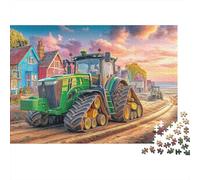 Trattore sulla strada sporca Arte della scena della fattoria rurale Pezzi Puzzle Cartone Robusto Donne Sfida Rilassamento Mentale Abilità Logica Impossibile Casa Nuova Gioco Perfetto 38x26cm/1000pcs
