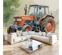 Trattore Veicolo Di Ingegneria Fotomurali 3D Effetto Pastorale Dipinto Non Tessuto Murale Carta Da Parati Decorazione Da Parete 430x300 cm Per Soggiorno Camera Da Letto Ufficio