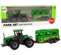 Trattore verde con rimorchio - set agricolo per bambini