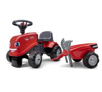 Sgambetto rosso con rimorchio e set da giardinaggio