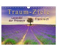 Traum-Ziele - Lavendel der Provence, Frankreich (Wandkalender 2026 DIN A4 quer), CALVENDO Monatskalender: Malerische, sanfte Hügellandschaft mit ... Region mit mediterranem Klima - die Provence.